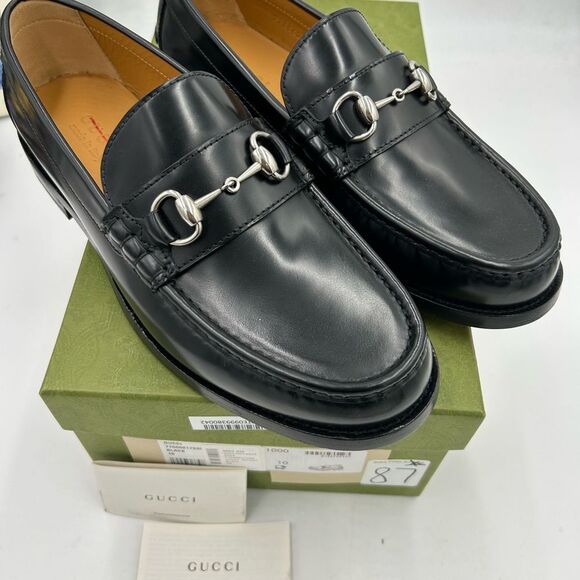 Men's Gucci, leather horse bit loafers size 10 fits 10.5 US made in Italy - Picture 10 of 11